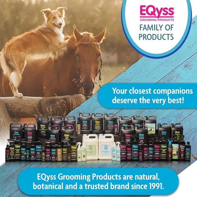 EQyss Premier Equine Horse Spray - Moisturizes Skin and Coat, Enhances Shine and Detangles, Prevents Dry Skin - Non-slip, Repels Dirt, USA-made-PurrikoPets