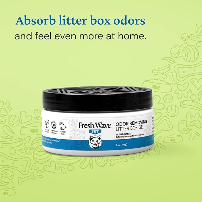 Fresh Wave Odor Removing Litter Box Gel, 7 oz. |Pack of 2 | Safer Pet Odor Eliminator for Home and Litter Box Area-PurrikoPets