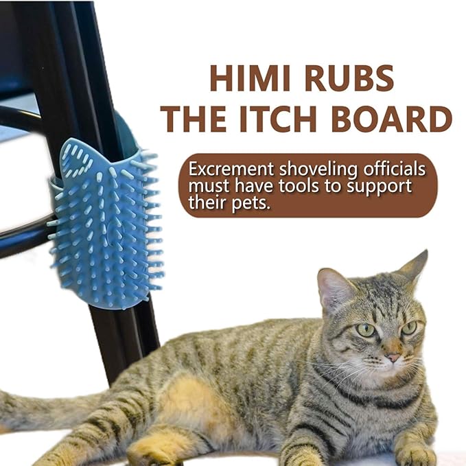 ABCOOL Cat Pet Self Grooming Comb Brush - Multi Functional Catnip Flavor Corner Massage Glove Tool for Kitten Puppy Relaxing, Extra Soft Silicone Pins Handy Hair Shedding Trimming-PurrikoPets