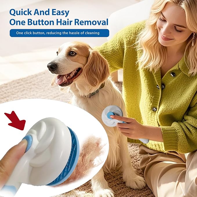 4Piece Dog Grooming Brush Set with Grooming Gloves, Deshedding Comb & Massage Bath Brush - Multifunctional Pet Hair Removal Tools for Shedding, Bathing, Brushing (Blue)-PurrikoPets