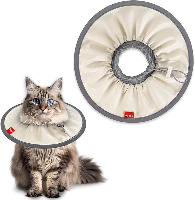 Agape Comfortable Cat Cone - Lightweight Soft Recovery Collar for Cats After Surgery - Protective E-Collar for Small, Medium, and Large Cats - Stops Licking & Scratching for Wound Care-PurrikoPets