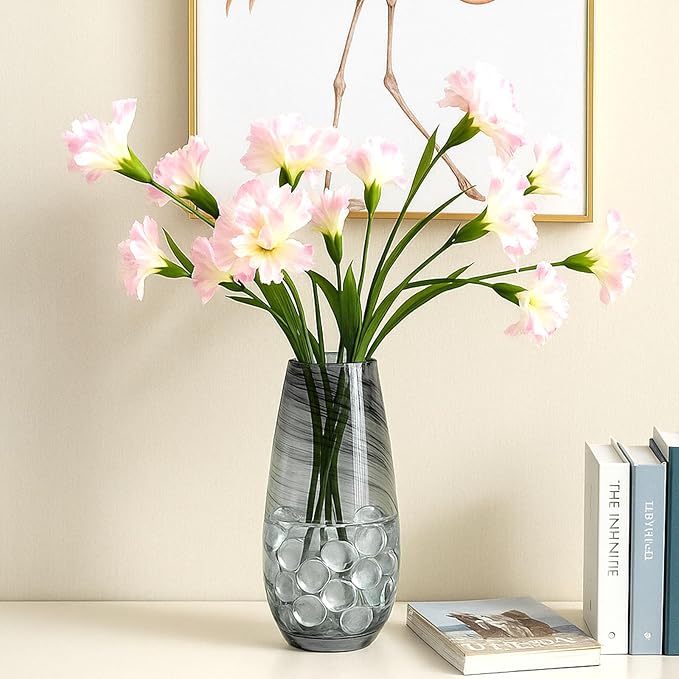 FUTUREPLUSX 1LB Clear Flat Glass Marbles, Vase Filler Glass Pebbles Floral Beads Table Aquarium Gravel Decoration DIY Craft-PurrikoPets