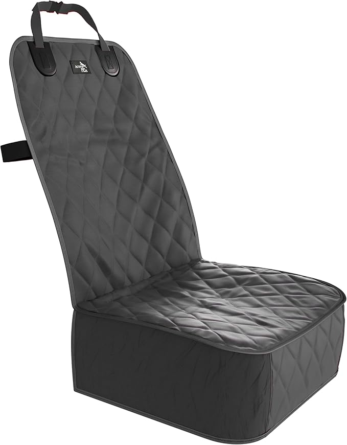 Active Pets Dog Car Seat Cover, Waterproof Front Seat Protector for SUV Truck Sedan, Pet Safety Travel Comfort System with Universal Fit, Black-PurrikoPets