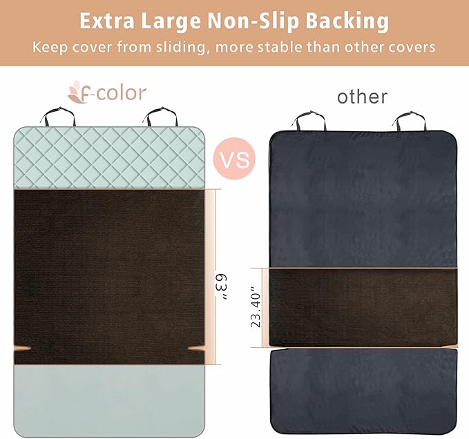 F-color SUV Cargo Liner for Dogs, Water Resistant Pet Cargo Cover Dog Seat Cover Mat for SUVs Sedans Vans with Bumper Flap Protector, Non-Slip, Large Size Universal Fit, Grey-PurrikoPets