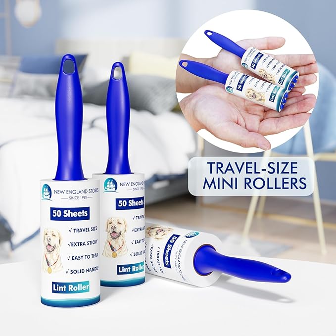 200 Sheets Mini Lint Rollers for Travel - Set of 4 Small-Sized Lint Removers Designed for Convenient Portability, Ideal for Removing Pet Hair and Debri-PurrikoPets
