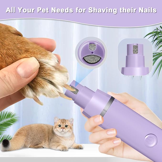 Dog Grooming Clippers Kit-Electric Rechargeable Cat Trimmer Tools-Cordless Quiet Pet Nail Paw Grinder-4 in 1 Multifunctional Low Noise Shaver-Razor for feet Face Ears Toenail Eye-PurrikoPets