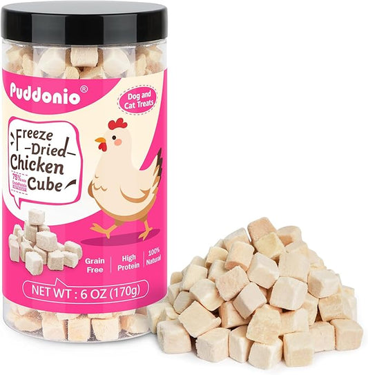Freeze Dried Cats & Dogs Raw Treats, All Natural Single Ingredient Chicken Breast, High Protein Healthy Pet Training Treats or Food Topper, 6 oz-PurrikoPets