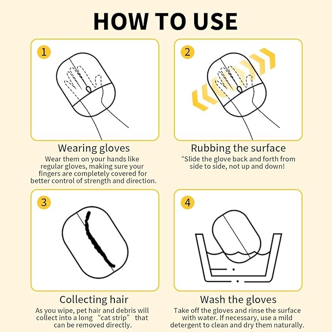 3pcs Pet Hair Removal Glove for Cats & Dogs, 2025 New Upgrade Efficient Grooming Gloves for Pet Hair, Reusable Cat Dog Electrostatic Hair Remover Grooming Glove Tool-PurrikoPets