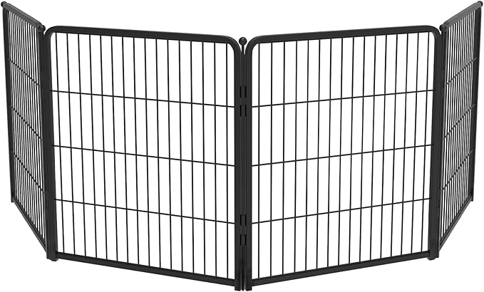 FXW Homeplus Unleashed Indoor Dog Playpen - Stress-Free and Safe Play, Heavy Duty 32 Inch 4 Wire Panels Dog Pen for Small and Medium Dogs, Black│Patented-PurrikoPets