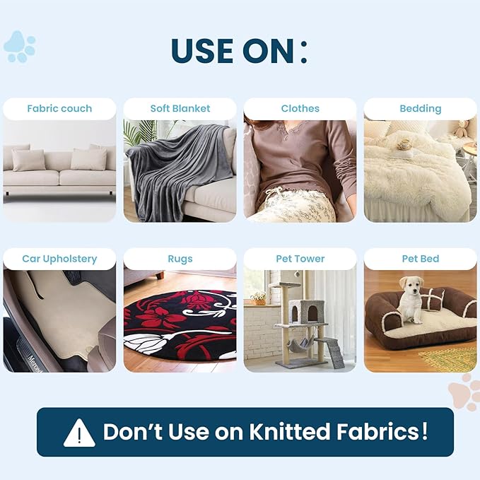 3 in 1 Analan Cat Brush Pet Hair Remover for Dog & Cat, Self-Cleaning Slicker Brush for Pet Grooming, Perfect Pet Hair Removal Tool for Furniture Carpets Couches and Bedding (Sky Blue)-PurrikoPets