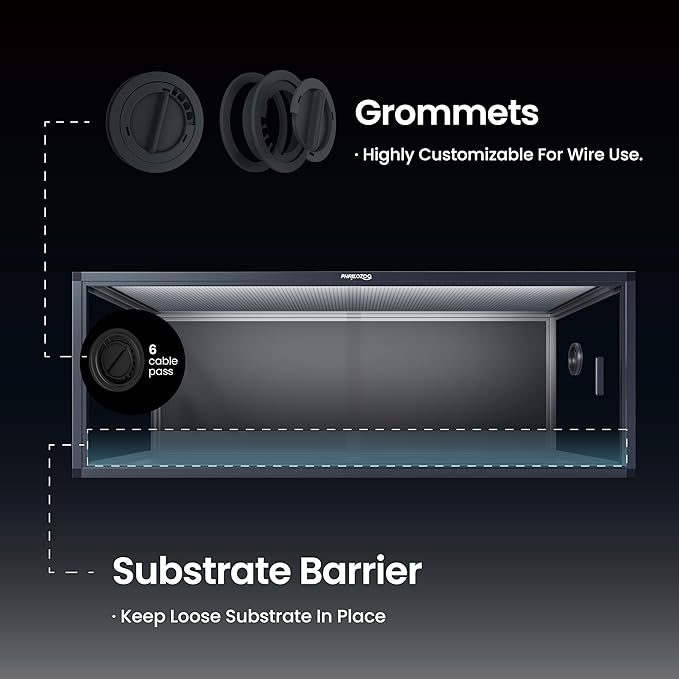 85 Gallon Reptile Tank, Front Opening Snake Tank for Easy Maintenance, Reptile Enclosure with Top Screen Ventilation 48''x24''x18''-PurrikoPets