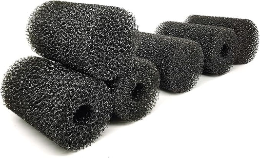6X Pre-Filter Sponge for Aquarium Shrimp Fry Fish Tank Filter Pump Prefilter Sponge Replacement Foam Cover 2.4 X 1.4 Inch with 0.4" Hole Diameter-PurrikoPets