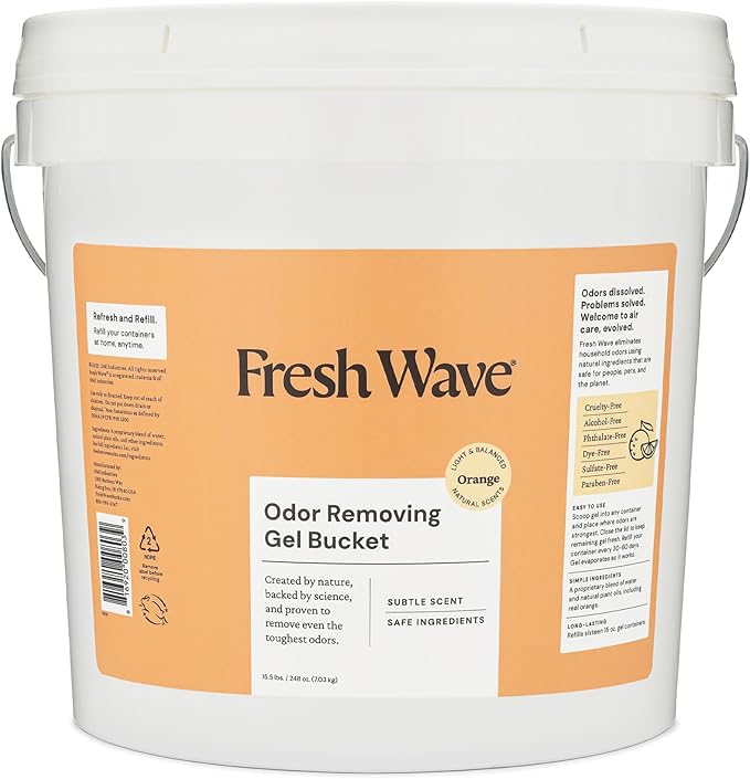 Fresh Wave Odor Removing Gel Bucket, 15.5 lb. (248 oz.) | Orange Scent Refill-PurrikoPets