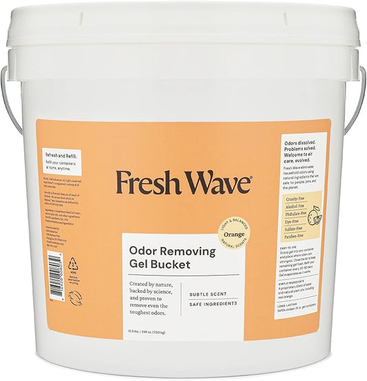Fresh Wave Odor Removing Gel Bucket, 15.5 lb. (248 oz.) | Orange Scent Refill-PurrikoPets