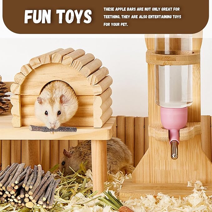 900g/2lb Small Apple Sticks Animals Molar Wood Treats Toys for Rabbits Chinchillas Guinea Pig Hamster Gerbil Parrot Bunny and Small Animals Chew Stick Toys Treats-PurrikoPets