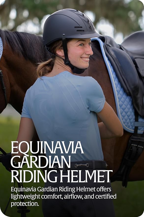 Equinavia Gardian Riding Helmet - Lightweight, Low-Profile Design with Airflow Vents, Easy-Adjust Dial, Removable Coolmax® Liner, ASTM F1163-23/SEI Certified-PurrikoPets