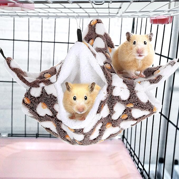 4Pcs Rat Guinea Pig Hanging Hammock Ferret Hanging Bed Pet Cage Hammock Accessories for Small Animals Chinchilla Parrot Sugar Glider Ferret-PurrikoPets