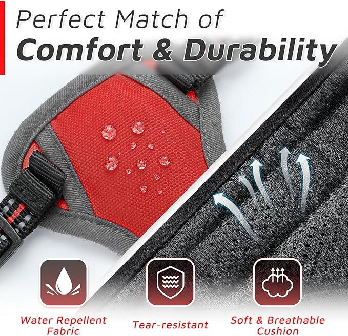 Eagloo Small Dog Harness No Pull, Service Vest with Reflective Strips and Control Handle, Adjustable and Comfortable for Easy Walking, No Choke Pet Harness with 2 Metal Rings, Red, XS-PurrikoPets