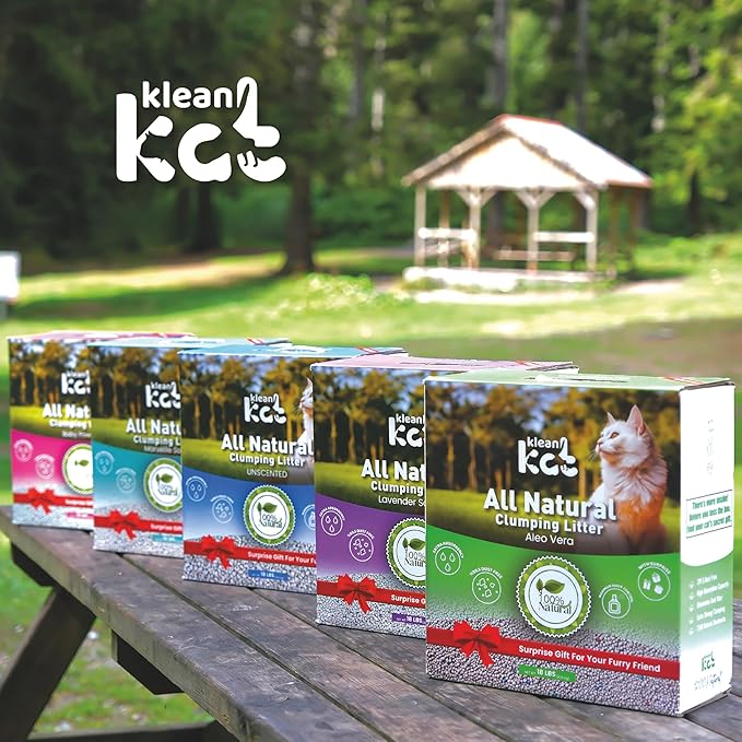 All Natural Clumping Cat Litter – Multiple Scents – Low Dust, Odor Control – (Aloe Vera) 18 lb - Surprise Toy Inside-PurrikoPets