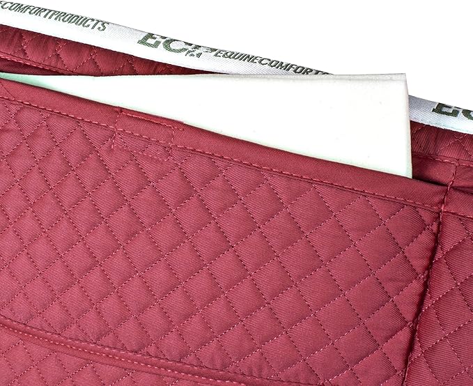 ECP Equine Comfort Products Thermoregulating Western Saddle Pad, Machine Washable Contoured Fit, Water Absorbing, Therapeutic, Shock Absorbing with Adjustable Memory Foam Shims-PurrikoPets