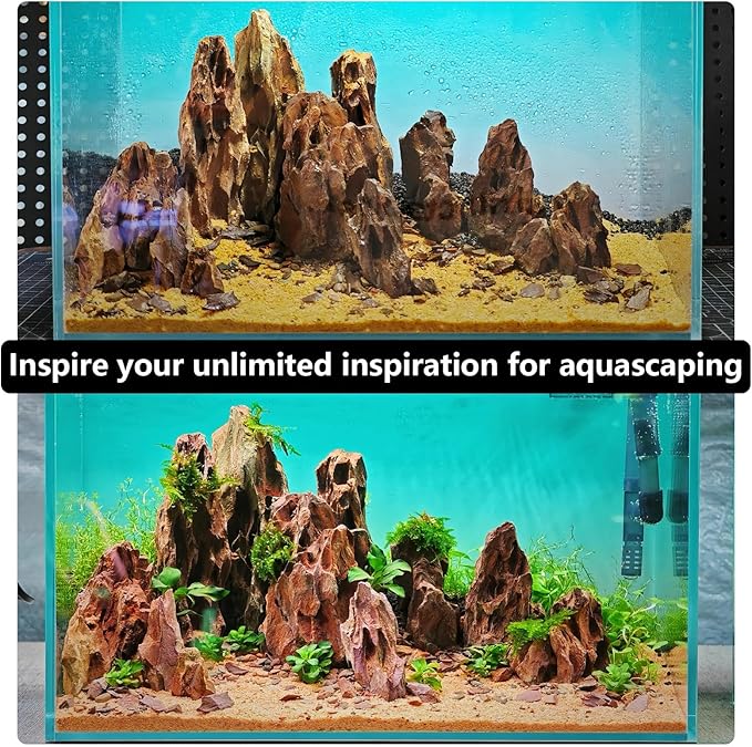 Dragon Stone Rock for Aquascaping,Aquarium Decor, Fish Tank Decorations,4-10 Inches Natural Ohko Stone for Fish Tank Landscaping (20 Pounds)-PurrikoPets