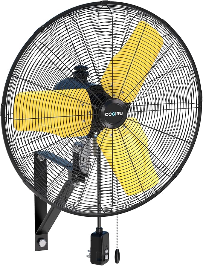 9000 CFM 24" Outdoor Oscillating Wall Fan, High Velocity 3-Speed Waterproof Professional Outdoor Fan, Heavy Duty Industrial Wall Mount Fans for Patio, Commercial, Garage, Warehouse, UL Listed-PurrikoPets