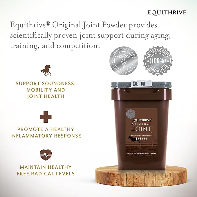 Equithrive Original Joint Supplement Powder with Resveratrol and Hyaluronic Acid for Horses, Equine Care, 8 lbs-PurrikoPets