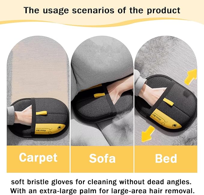 3 Pcs Pet Hair Removal Glove for Cats,Newly Upgraded Reusable Electrostatic Pet Hair Gloves, magic brush pet hair remover Tool for Clothing, Couch, Carpet, Car Seat-PurrikoPets