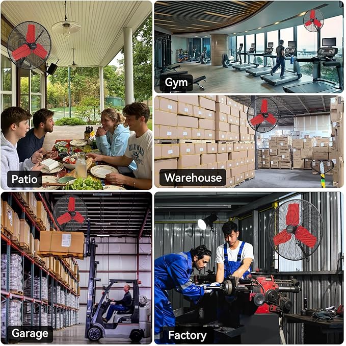 24 Inch 9500 CFM Waterproof Wall Fan Pro Series - Outdoor High Velocity Wall Mount Fan with Enclosed Motor for Residential, Warehouse, Patio, Shop, Garage, Barn UL Safety Listed-PurrikoPets