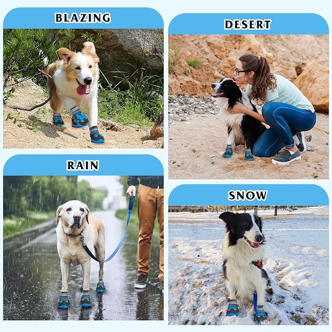 Dog Shoes for Large Medium Small Dog, Mesh Breathable Dog Shoes for Hot Pavement, Anti-Slip Dogs Boots Paw Protectors with Reflective for Outdoor Walking Indoor Hardfloors (Size 1)-PurrikoPets