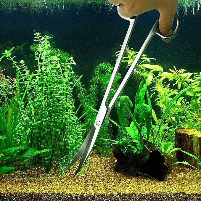 15in Aquascaping Tools, 4 in 1 Long Aquarium Tweezers Scissors Spatula, Stainless Steel Aquatic Plants Aquascaping Tools Set for Fish Starter Kits, Aquariums Tank and Terrarium-PurrikoPets