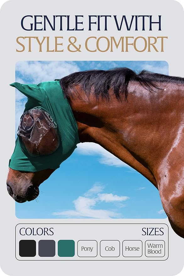 Equinavia Bug Out Fly Mask | Against Flies, Insects, UV Rays - Turquoise - Horse-PurrikoPets