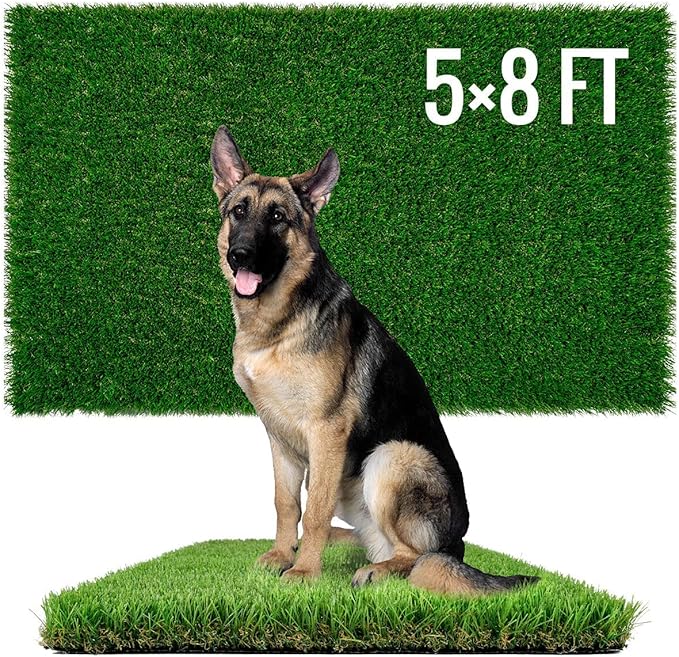 Dog Pee Grass, Artificial Grass for Dogs, Fake Grass for Dogs Potty Training, Extra Large Dog Pads 5x8ft , Housebreaking Supplies, Indoor Outdoor Turf Grass, Washable Reusable-PurrikoPets