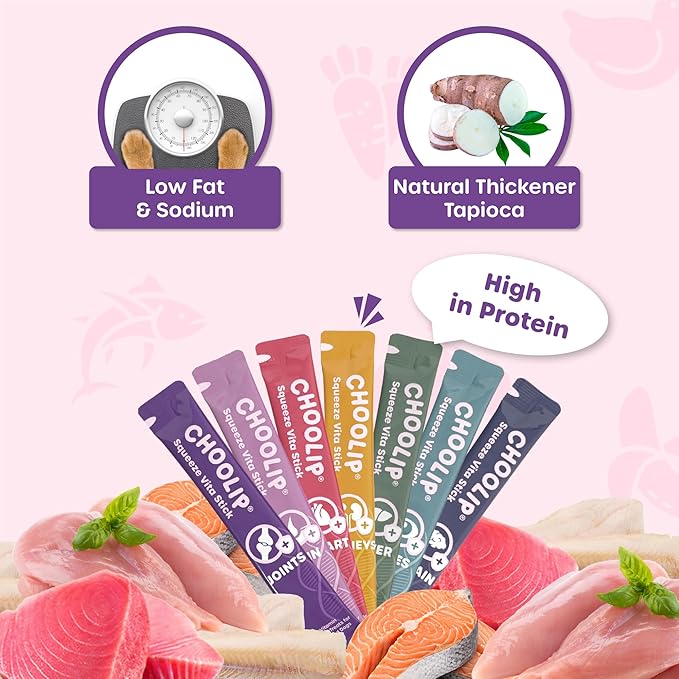 Grab & Go Squeeze Vita Stick Lickable Treats for Dogs & Cats. 49 Variety Support Sticks with Essential multivitamins. Soft and Tasty Paste for All Life Stages-PurrikoPets