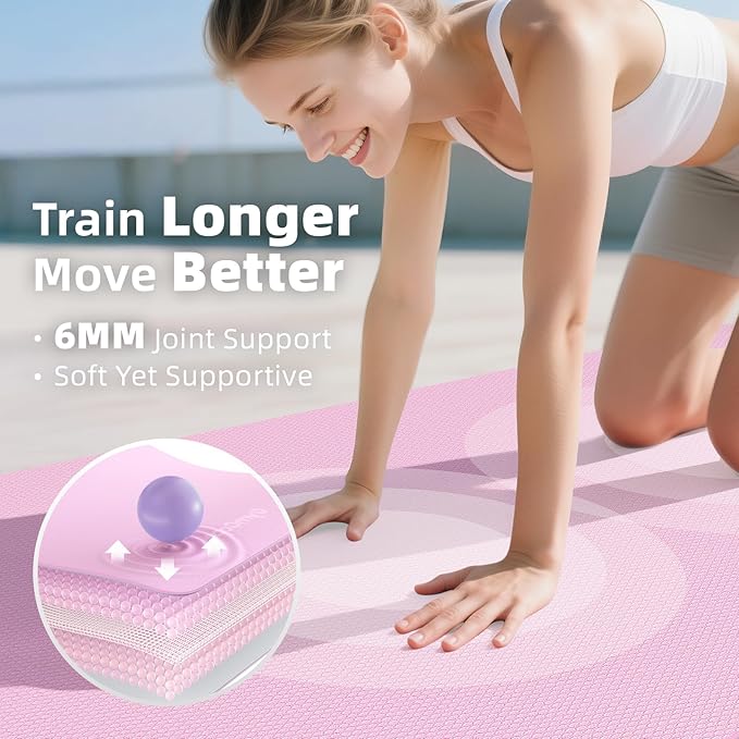 Extra Large Yoga Mat - 72"x35", 72"x48", 78"x57" - Wide TPE Exercise Mat for Home, Stretching, Couples & Family Workouts - 6-12mm Thick, Non-Slip & Waterproof - with Carry Bag and Straps-PurrikoPets