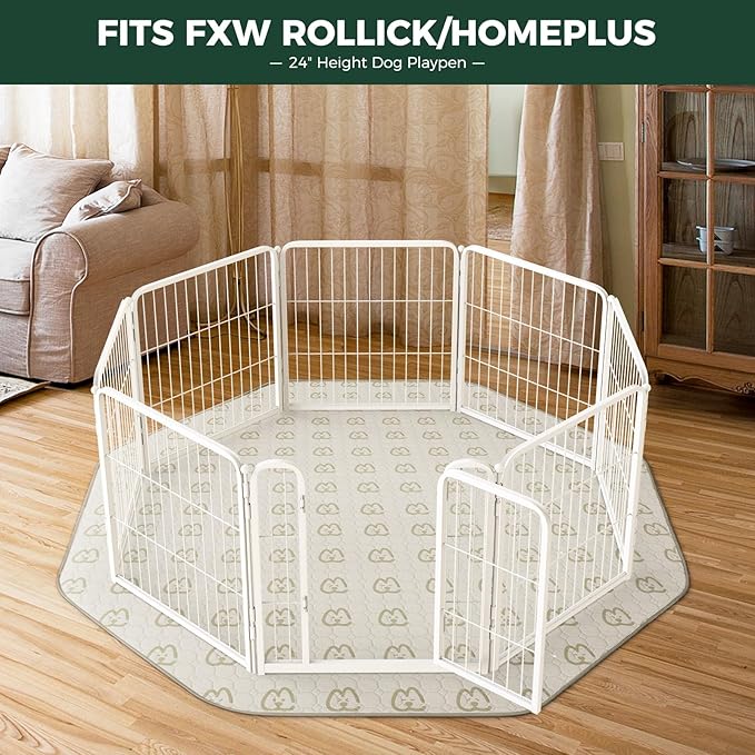FXW Washable Pee Pads for Dogs, Puppy Pads with Super Absorbent, Specifically Designed for FXW Rollick/Homeplus 24inch 8 Panels Dog Playpen, 29" Octagon, Khaki, 2 Packs-PurrikoPets