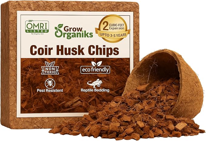72 Quart Reptile Substrate Coconut Chip Bedding Compressed Organic Coco Husk Block for Snake Habitat, Ball Python Terrarium, Turtle Tanks, Tortoise Enclosure, Potting Soil Mix for Greenhouse-PurrikoPets
