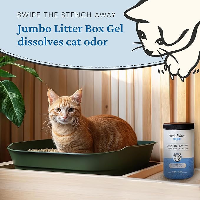 Fresh Wave Odor Removing Litter Box Jumbo Gel, 30 oz. | Safer Pet Odor Eliminator for Home and Litter Box Area-PurrikoPets