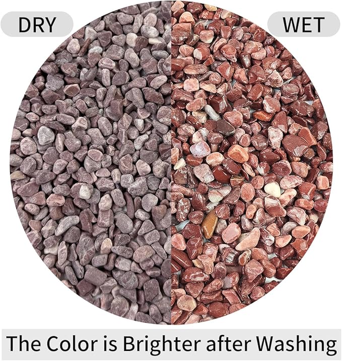 5 lbs Succulent and Cactus Pebbles for Indoor Plants, 3/8 Inch Pea Gravel Decorative Red River Rocks for Plants, Vases, Terrarium, Aquarium, Potted Top Dressing and Outdoor Landscaping Stones-PurrikoPets