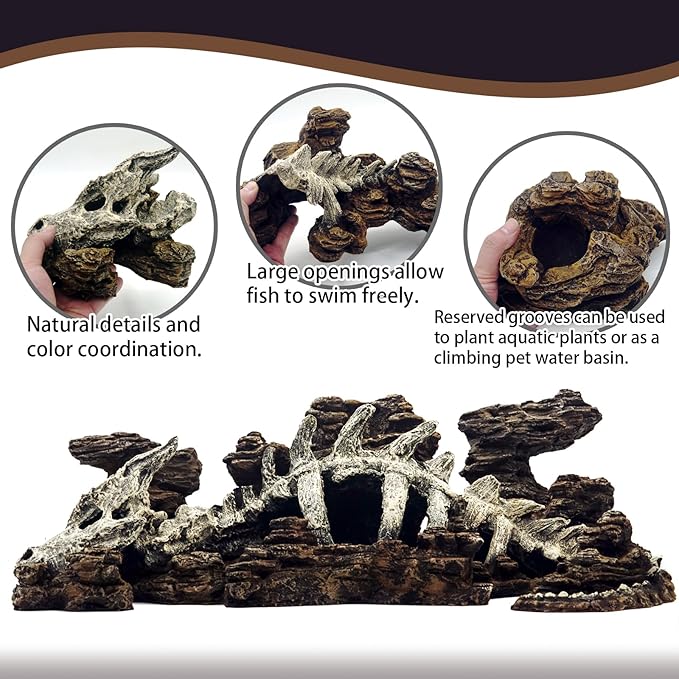 Fish Tank Decor Rocks.Aquarium Decoration Model.Easy Superior Aquascape (Wilderness Keel)-PurrikoPets