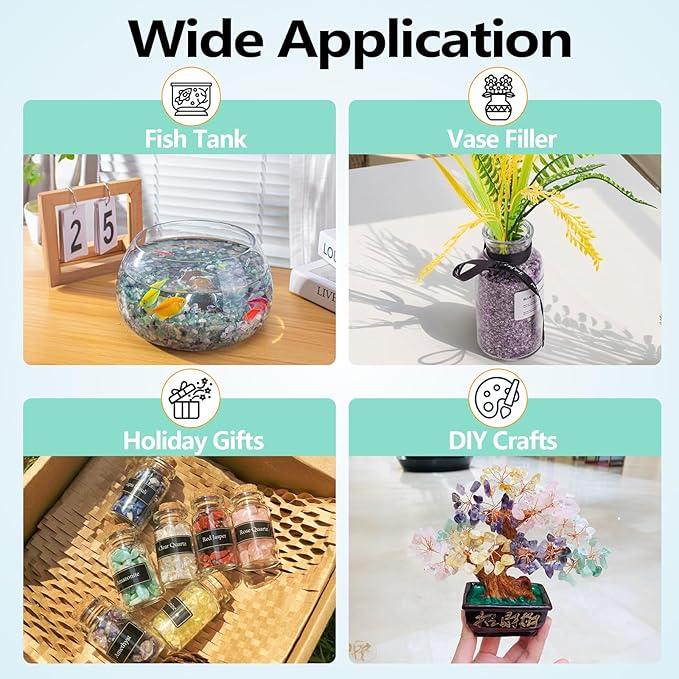 3 Lb Amethyst Crushed Stones Quartz Crystals Chips Bulk, Natural Tumbled Healing Stones for Decorative Fish Tank Vase Fillers Aquarium Gravel Rocks-PurrikoPets