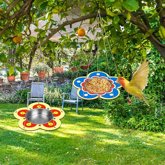 Fennoral 4 Pack Bird Feeder Kits for Kids Make Your Own Bird Feeders Wooden Art and Craft for Girls Boys Ornaments DIY to Paint Craft for Spring Garden Outdoor Decoration Summer Activities Project-PurrikoPets