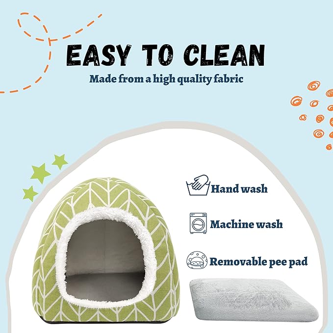 2 Pack Guinea Pig Hideout Bed Rabbit House Cave Accessories Cozy Hide-Out for Bunny Hedgehog Ferret Chinchilla&Other Small Animals-PurrikoPets