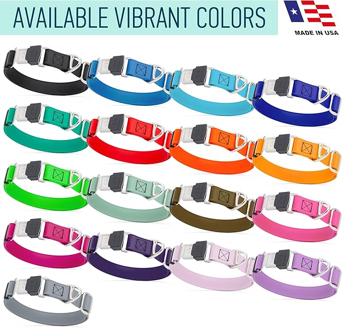 Dogline Biothane Waterproof Dog Collar with Herm Sprenger Stainless Steel Quick Release Buckle – Heavy Duty Tactical Durable Collar for Dogs – Comfortable and Safe Pet Collar, W 1" L 15-25", Pastel-PurrikoPets