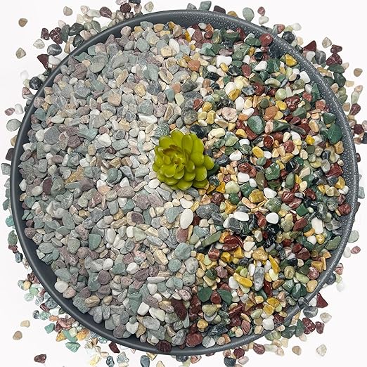 15LB Succulents Rocks for Plants Cactus Gravel Pebbles for Fish Tank 1/2 Inch Natural River Rocks for Vase, Aquarium, Landscaping,Bonsai,Terrarium Pebbles, Mixed Color-PurrikoPets