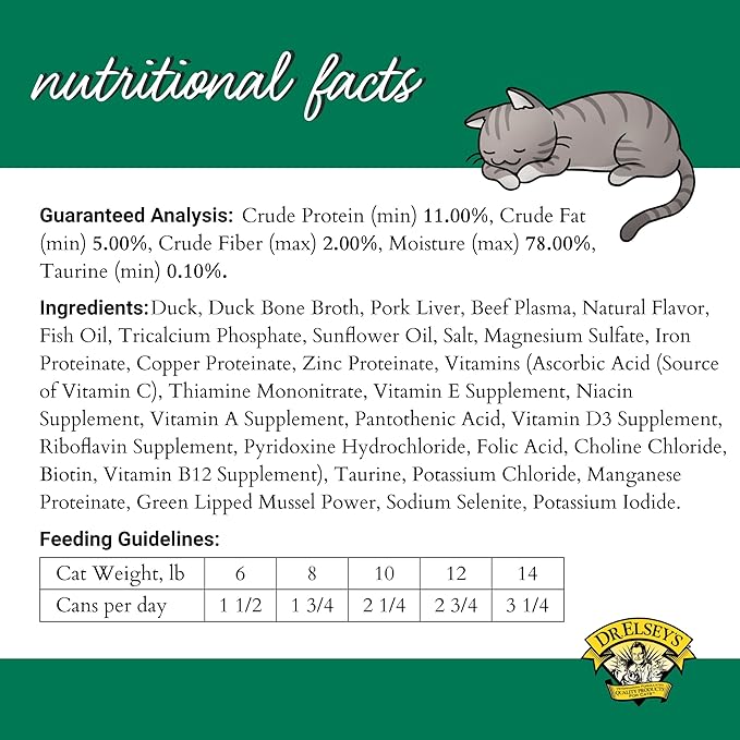 Dr. Elsey's cleanprotein Duck Recipe Wet Cat Food Case of 24, 2.75 oz Canned Food-PurrikoPets
