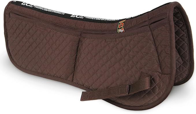 ECP Equine Comfort Products Adjustable Shock Absorbing Memory Foam Half Saddle Pad, Injury Prevention & Pressure Relief, Customizable Fit, Breathable for All Riding Styles-PurrikoPets