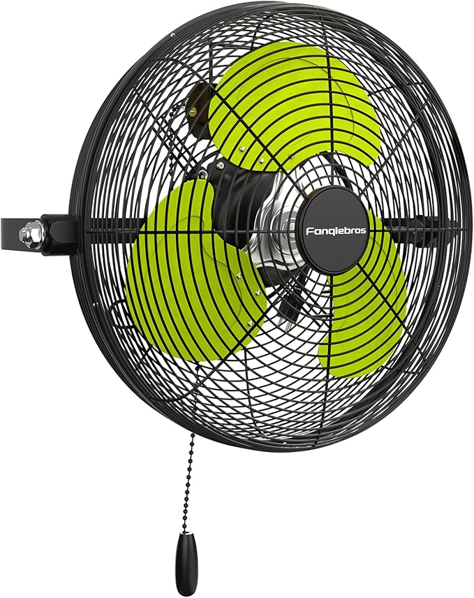 12 IN High Velocity Wall Mount Fan, 3 Speed Industrial Wall Fan with Sealed Motor, 2500 CFM Adjustable Air Circulator for Garage, Commercial, Greenhouse, Warehouse & Gazebo Use, UL Listed-PurrikoPets