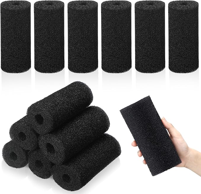 12 Pack 5.9'' Big Pre-Filter Sponge Foam Replacement Filtration Kit for Aquarium, 0.8" Intake Shrimp Fry Fish Tank Filter, Replacement Foam Cover-PurrikoPets