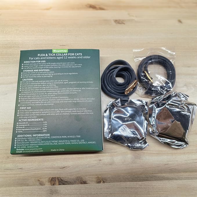 4 Pack Flea Collar for Cats, Cat Flea and Tick Treatment, 8 Months Protection Flea and Tick Prevention for Cats, Waterproof Cat Flea Collar, Adjustable Cat Flea and Tick Collar for Cats Kittens, Black-PurrikoPets